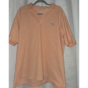 Tommy Bahama IslandZone Supima Polo Shirt Peach, XL, Short Sleeve